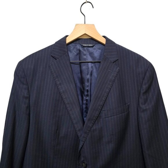 Banana Republic Navy Pinstripe Modern Fit Single Breasted Blazer Sz 42R - Picture 2 of 10